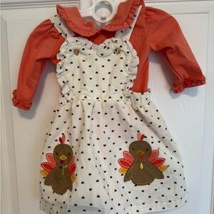 Turkey Polka Dot Collared Baby Dress